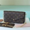 louis vuitton pochette felicie monogram canvas fuchsia pink for women womens handbags shoulder and crossbody bags 21cm83in lv m61276 buzzbify 1