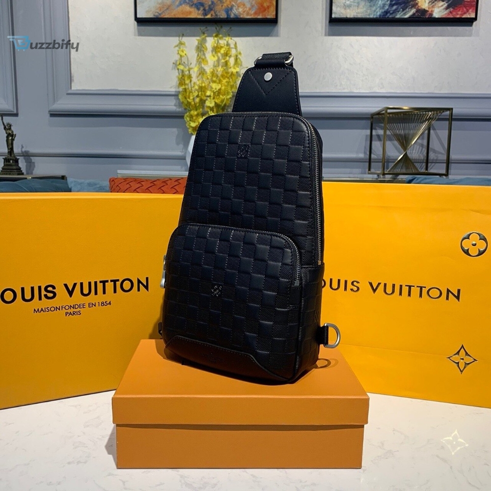Louis Vuitton Avenue Sling Bag Damier Infini Black For Men Mens Bags Crossbody Bags 12In31cm N41720