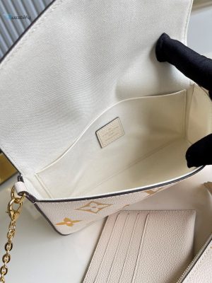Louis Vuitton Felicie Pochette Monogram Empreinte Cream For Women Womens Bags Shoulder And Crossbody Bags 8.3In21cm Lv M80498