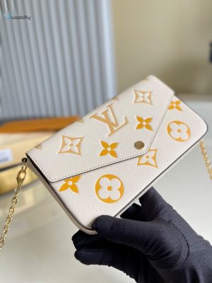 Louis Vuitton Felicie Pochette Monogram Empreinte Cream For Women Womens Bags Shoulder And Crossbody Bags 8.3In21cm Lv M80498