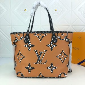 louis vuitton neverfull mm tote bag monogram jungle canvas blackcaramel for women womens handbags shoulder bags 122in31cm lv m44716 buzzbify 1 5