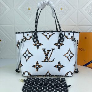 louis vuitton neverfull mm tote bag monogram jungle canvas blackcaramel for women womens handbags shoulder bags 122in31cm lv m44716 buzzbify 1 8