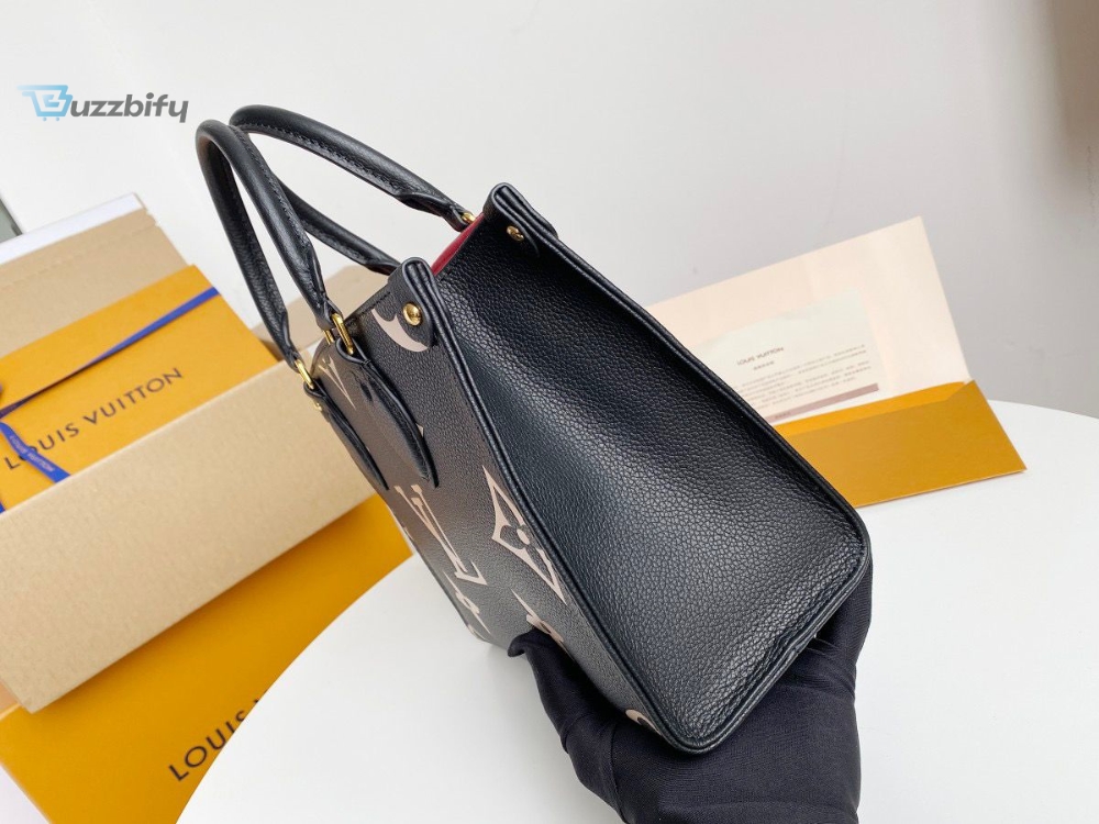 Louis Vuitton OnTheGo PM Tote Bag Monogram Empreinte Black/Beige For Women, Women’s Handbags, Shoulder And Crossbody Bags 9.8in/25cm LV M45659