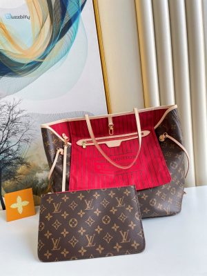 louis vuitton neverfull mm monogram canvas red for women womens handbags shoulder bags 126in31cm lv m41178 buzzbify 1