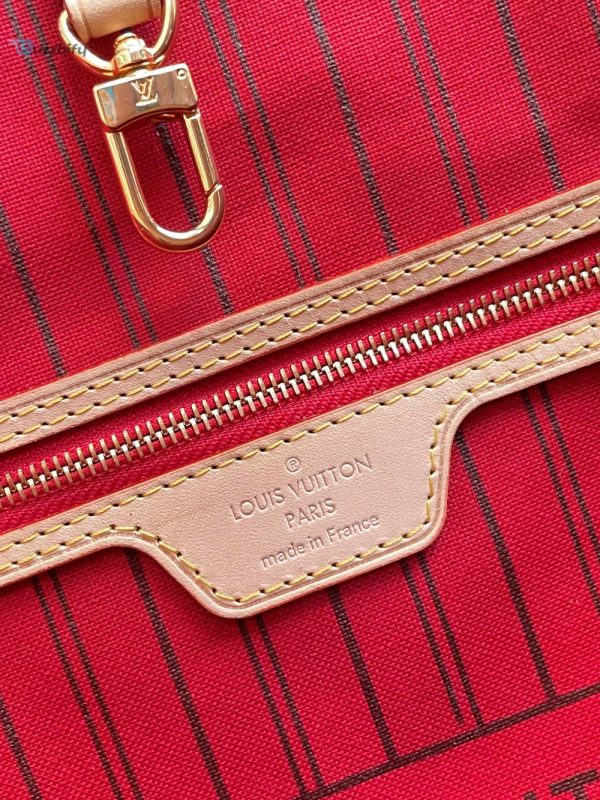 louis vuitton neverfull mm monogram canvas red for women womens handbags shoulder bags 126in31cm lv m41178 buzzbify 1 4