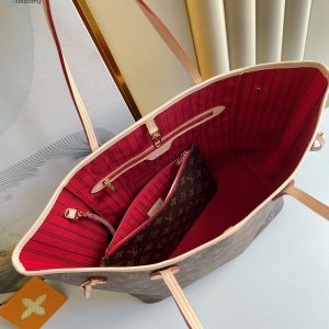 louis vuitton neverfull mm monogram canvas red for women womens handbags shoulder bags 126in31cm lv m41178 buzzbify 1 5