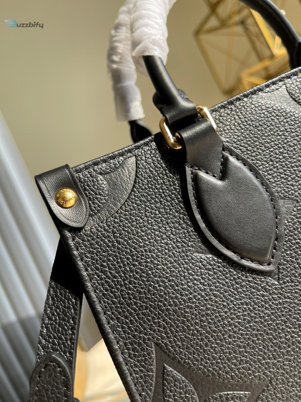 Louis Vuitton Onthego Pm Tote Bag Monogram Empreinte Black For Women Womens Handbags Shoulder And Crossbody Bags 9.8In25cm Lv M45653