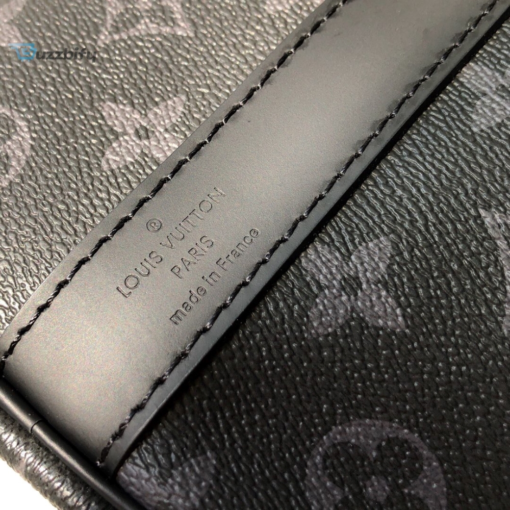 Louis Vuitton Keepall Bandouliere 55 Monogram Eclipse Canvas For Men, Men’s Bags, Travel Bags 21.7in/55cm LV M40605
