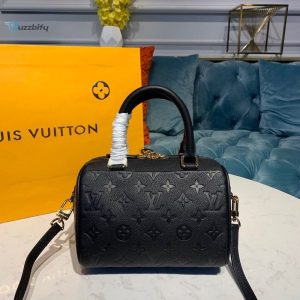 Louis Vuitton Speedy Bandouliere 20 Monogram Empreinte Black For Women Womens Handbags Shoulder And Crossbody Bags 7.8In20cm Lv M42394