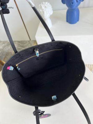 Louis Vuitton Neverfull Mm Monogram Empreinte Blackwhite For Women Womens Handbags Tote Bags 12.2In31cm Lv M46103