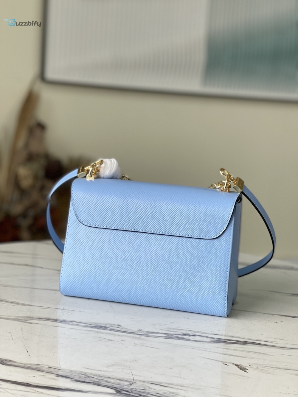 Louis Vuitton Twist Mm Monogram Flower Bleu Nuage Blue For Women Womens Handbags Shoulder And Crossbody Bags 9.1In23cm Lv M59627