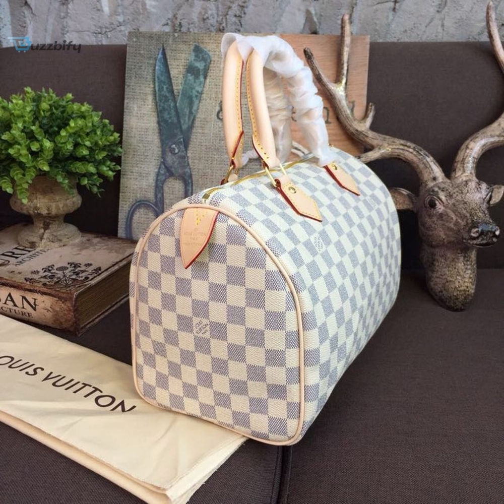 Louis Vuitton Speedy 30 Damier Azur Canvas For Women Womens Handbags 11.8In30cm Lv N41370 6 Louis Vuitton Speedy 30 Damier Azur Canvas For Women, Women’s Handbags 11.8in/30cm LV N41370