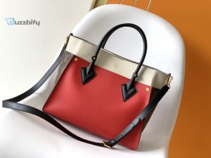Louis Vuitton On My Side Mm Tote Bag Monogram Canvas Red For Women Womens Handbags Shoulder Bags 12In31cm Lv M53824