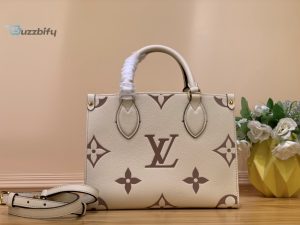Louis Vuitton On The Go Pm Bag Monogram Empreinte 9.8In25cm Beige Lv