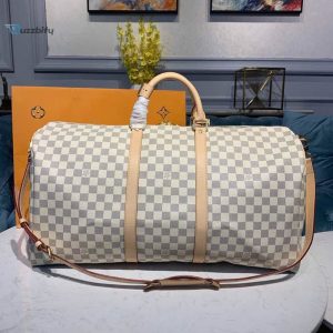Louis Vuitton Keepall Bandouliere 55 Damier Azur Canvas For Women Womens Handbags Travel Bags 21.7In55cm Lv N41429