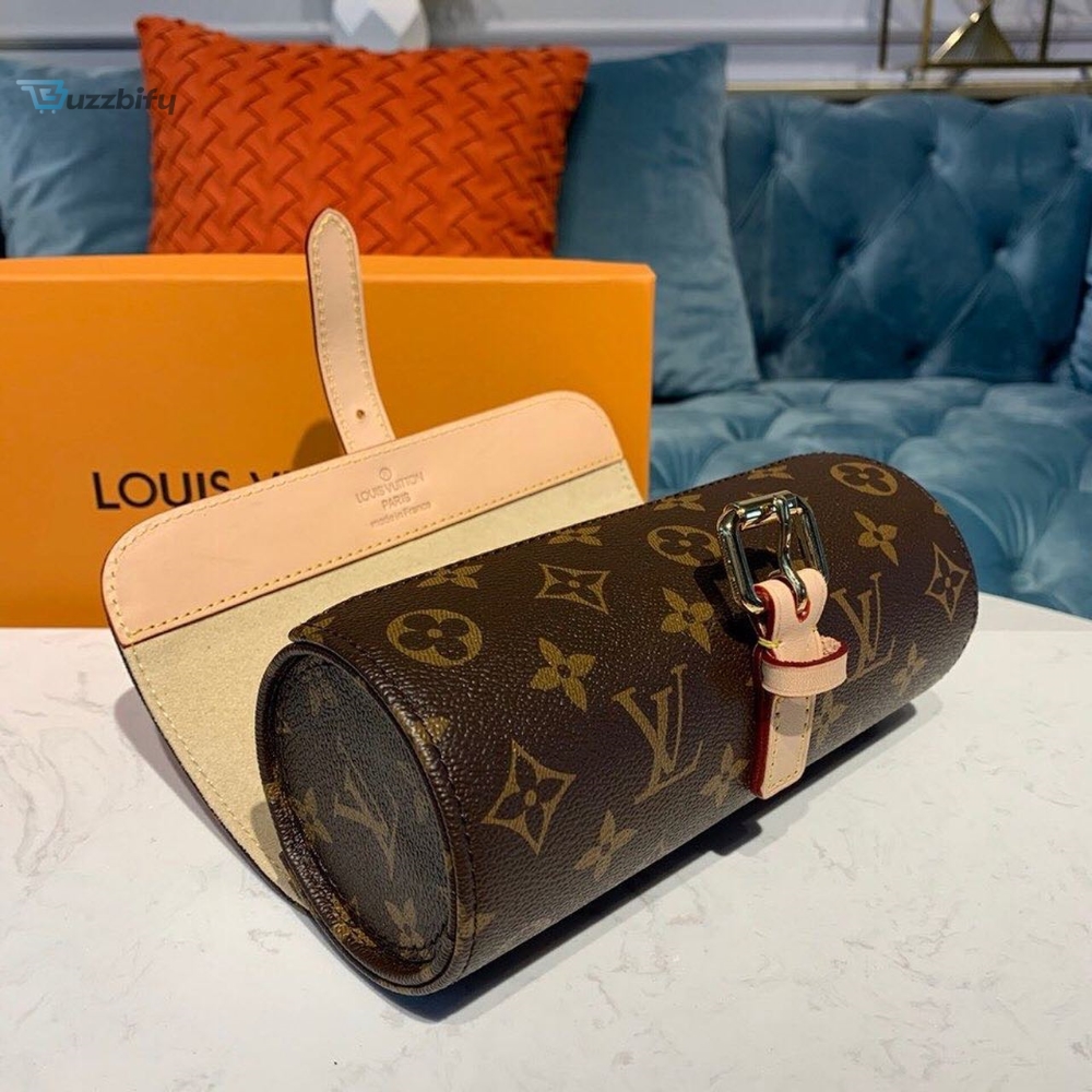 Louis Vuitton 3 Watch Case Monogram Canvas For Women, Travel Bags 7.9in/20cm LV M47530

