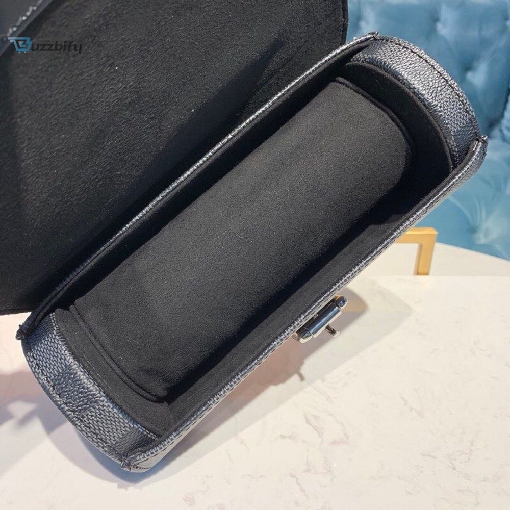 Louis Vuitton 3 Watch Case Damier Graphite Canvas For Men, Men’s Bags, Travel Bags 7.9in/20cm LV N41137
