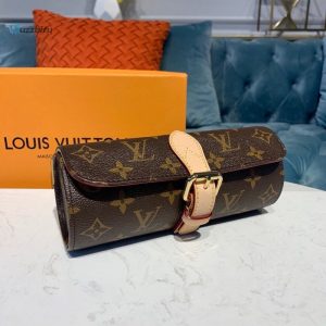 Louis Vuitton 3 Watch Case Monogram Canvas For Women Travel Bags 7.9In20cm Lv M47530