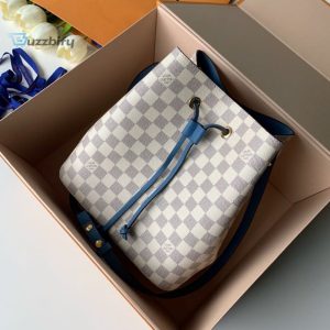 Louis Vuitton Neonoe Mm Bucket Bag Damier Azur Canvas Bleuet Blue For Women Womens Handbags Shoulder And Crossbody Bags 10.2In26cm Lv N40153