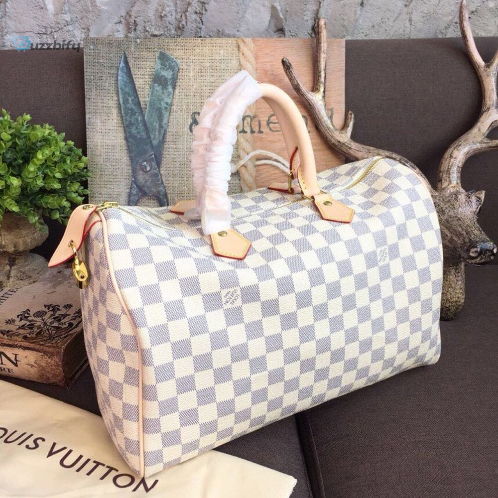 Louis Vuitton Speedy 35 Damier Azur Canvas For Women Womens Handbags 13.8In35cm Lv N41369