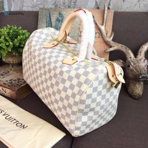 Louis Vuitton Speedy 35 Damier Azur Canvas For Women Womens Handbags 13.8In35cm Lv N41369