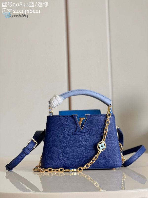 Louis Vuitton Capucines Mini Blue For Women Womens Handbags Shoulder Bags And Crossbody Bags 8.3In21cm Lv