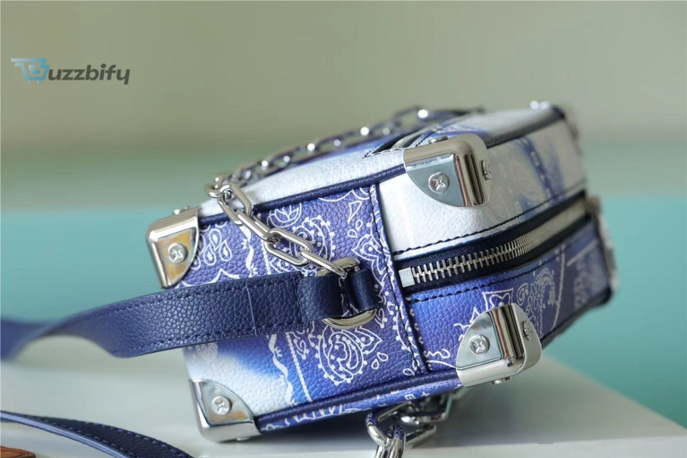 Louis Vuitton Mini Soft Trunk Monogram Bandana Blue For Men Mens Bags Shoulder And Crossbody Bags 7.3In18.5Cm Lv M20557