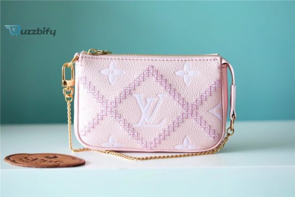 louis vuitton mini pochette accessoires monogram empreinte pink for women womens handbags shoulder bags and crossbody bags 61in155cm lv buzzbify 1