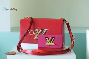 louis vuitton twist mm bag epi red pink for women womens handbags shoulder and cross body bags 91in23cm lv buzzbify 1