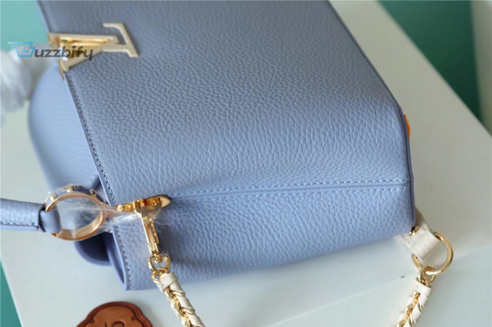 Louis Vuitton Capucines BB Taurillon Light Blue/ Beige For Women, Women’s Bags, Shoulder And Crossbody Bags 10.6in/27cm LV
