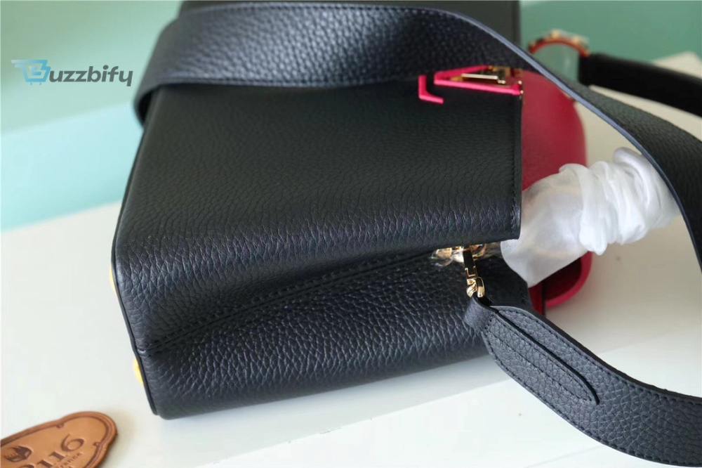 Louis Vuitton Capucines BB Taurillon Black/ Rose Berlingot For Women, Women’s Bags, Shoulder And Crossbody Bags 10.6in/27cm LV
