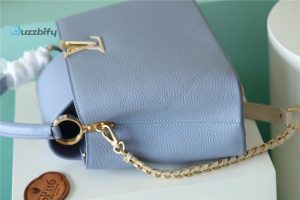Louis Vuitton Capucines Mm Taurillon Light Blue Beige For Women Womens Bags Shoulder And Crossbody Bags 12.4In31.5Cm Lv