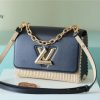 louis vuitton twist mm raffia black for women womens handbags shoulder and crossbody bags 91in23cm lv buzzbify 1