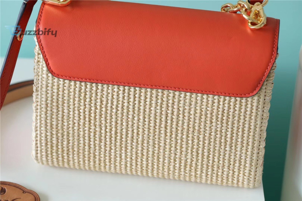 Louis Vuitton Twist Mm Raffia Caramel For Women Womens Handbags Shoulder And Crossbody Bags 9.1In23cm Lv M57648