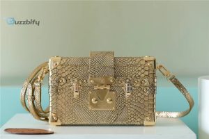 Louis Vuitton Petite Malle High Shiny Alligator By Nicolas Ghesquiere Gold For Women Womens Handbags Shoulder And Crossbody Bags 7.9In20cm Lv
