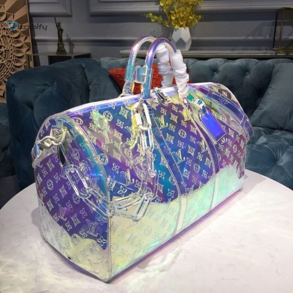 louis vuitton keepall bandouliere 50 monogram pvc iridescent prism by virgil abloh for men mens bags travel bags 197in50cm lv m53271 buzzbify 1 3