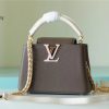 louis vuitton capucines mini taurillon smokey brown green creme pink for women womens handbags shoulder and crossbody bags 21cm83in lv buzzbify 1