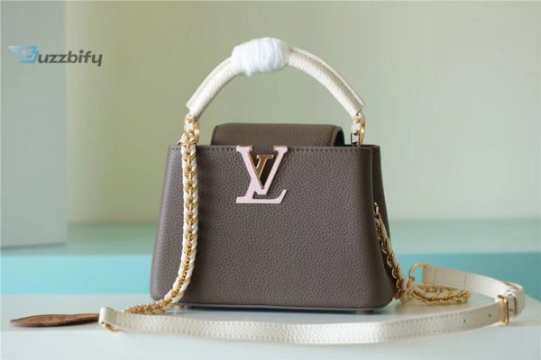 louis vuitton capucines mini taurillon smokey brown green creme pink for women womens handbags shoulder and crossbody bags 21cm83in lv buzzbify 1