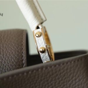 louis vuitton capucines mini taurillon smokey brown green creme pink for women womens handbags shoulder and crossbody bags 21cm83in lv buzzbify 1 2