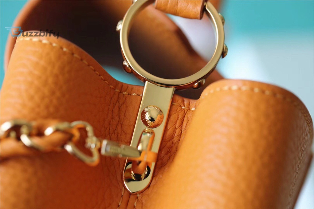 Louis Vuitton Capucines Mini Taurillon Jaune Sunbeam For Women Womens Handbags Shoulder And Crossbody Bags 21Cm8.3In Lv