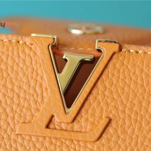 louis vuitton capucines mini taurillon jaune sunbeam for women womens handbags shoulder and crossbody bags 21cm83in lv buzzbify 1 6