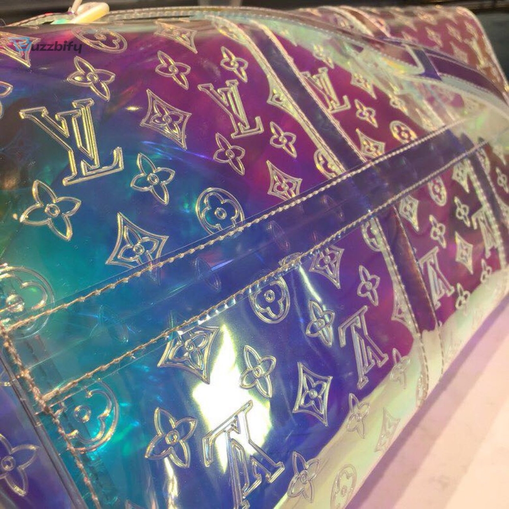 Louis Vuitton Keepall Bandouliere 50 Monogram PVC Iridescent Prism By Virgil Abloh For Men, Men’s Bags, Travel Bags 19.7in/50cm LV M53271
