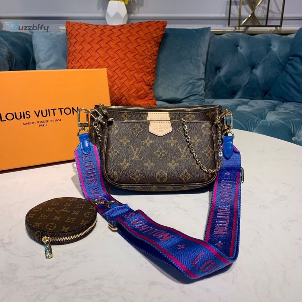 Louis Vuitton Multi Pochette Accessoires Monogram Canvas Blue For Women Womens Handbags Shoulder And Crossbody Bags 9.4In24cm Lv