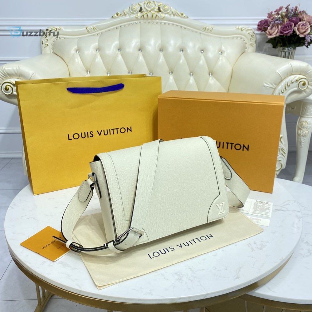 Louis Vuitton New Flap Messenger Bag Taiga White For Men Mens Bags Shoulder And Crossbody Bags 11.1In28.3Cm Lv