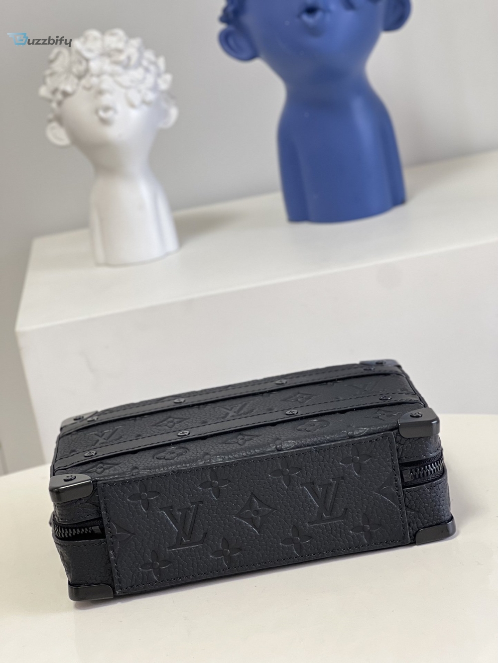 Louis Vuitton Handle Soft Trunk Black Taurillon Monogram For Men, Men’s Bags 8.5in/22cm LV M59163
