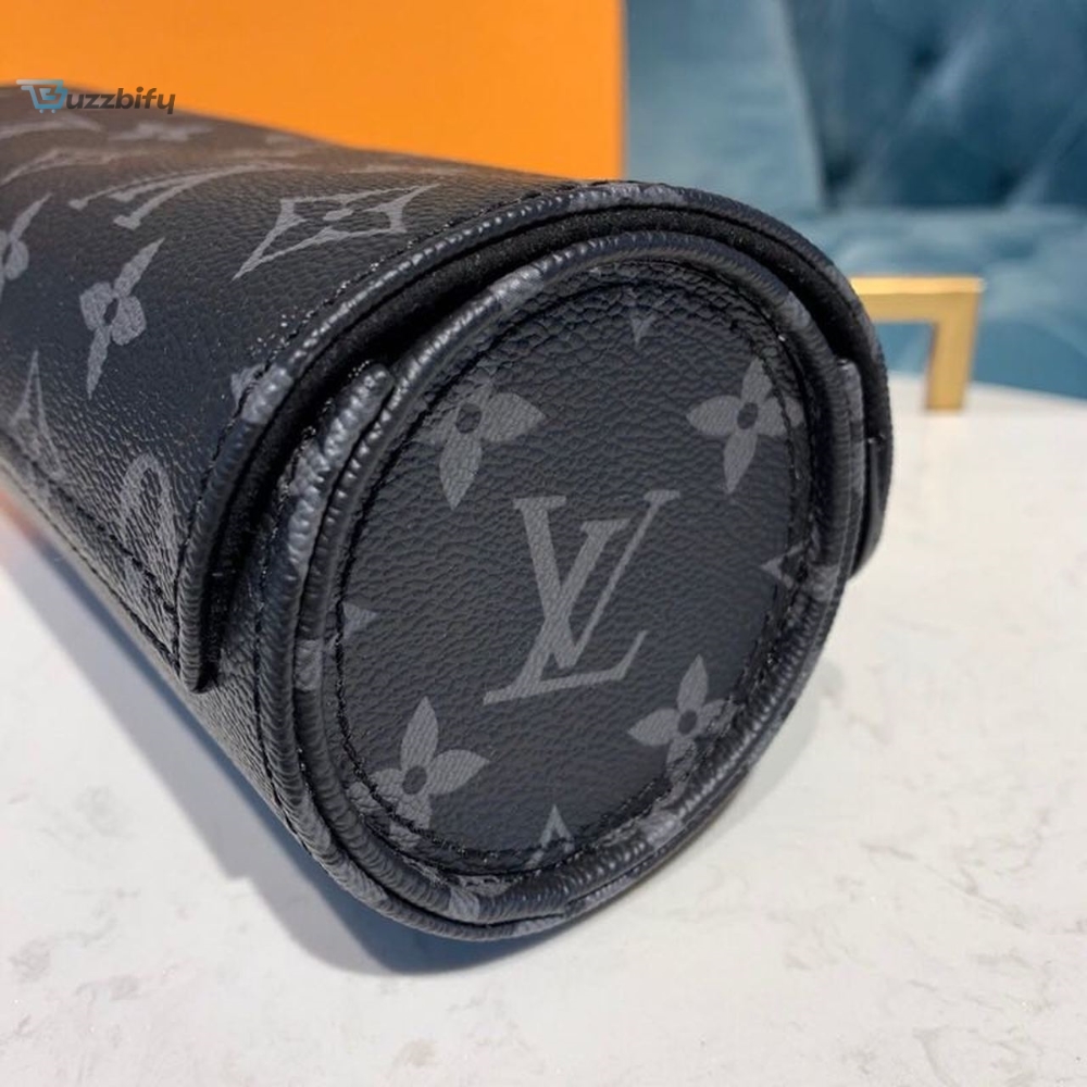 Louis Vuitton 3 Watch Case Monogram Eclipse Canvas For Men Mens Bags Luggage 7.9In20cm Lv M43385