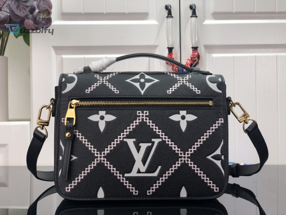 Louis Vuitton Pochette Metis Monogram Empreinte Black For Spring Womens Handbags Shoulder And Crossbody Bags 9.8In25cm Lv M46028