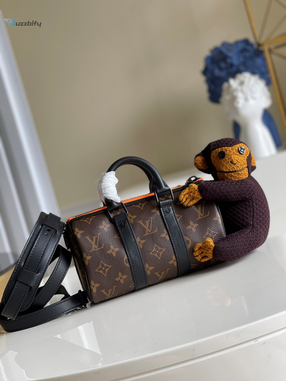 Sac bandoulière Louis Vuitton Naviglio en toile damier enduite marron et cuir marron