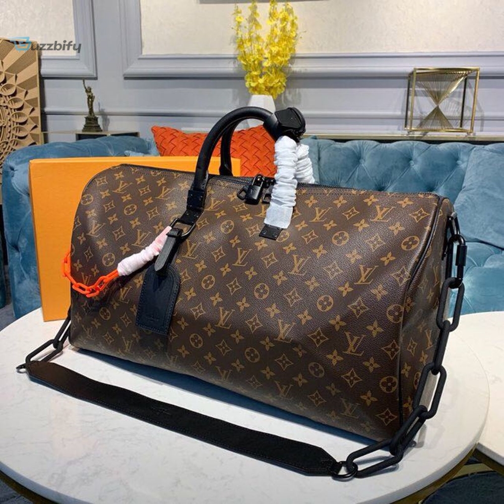 Louis Vuitton Keepall Bandouliere 50 Monogram Solar Ray Canvas Black/Orange By Virgil Abloh For Men, Men’s Bags, Travel Bags 19.7in/50cm LV M44471
