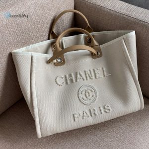 chanel deauville tote tweed bag summer collection beige for women 157in40cm buzzbify 1